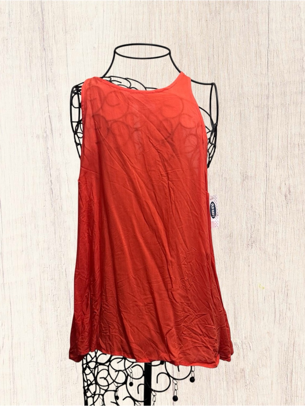 NWT Old Navy June High Neck Flaming Tulip Tank Top Bright Orange Women’s Medium